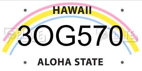 3OG570 Hawaii License Plate