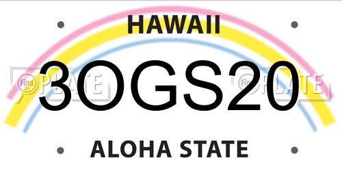 3OGS20 Hawaii License Plate