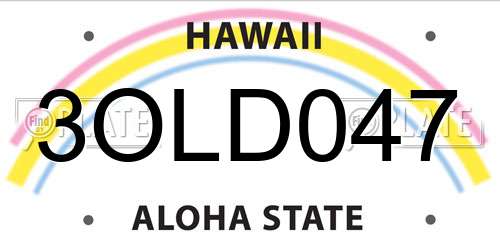 3OLD047 Hawaii License Plate