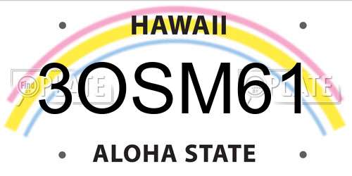 3OSM61 Hawaii License Plate