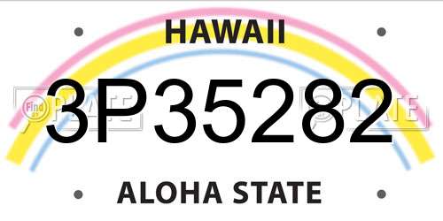 3P35282 Hawaii License Plate