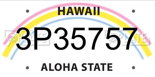 3P35757 Hawaii License Plate