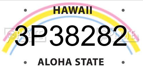 3P38282 Hawaii License Plate