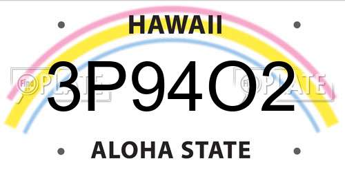 3P94O2 Hawaii License Plate