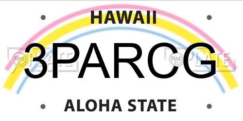 3PARCG Hawaii License Plate