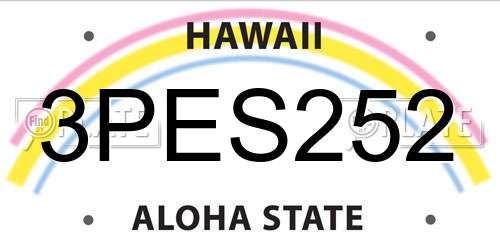 3PES252 Hawaii License Plate