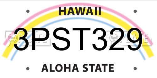 3PST329 Hawaii License Plate