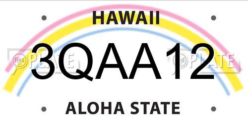3QAA12 Hawaii License Plate