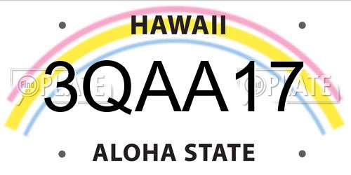 3QAA17 Hawaii License Plate