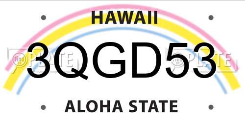 3QGD53 Hawaii License Plate