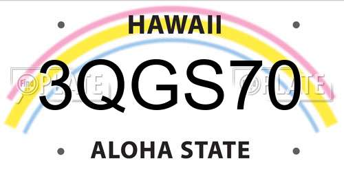 3QGS70 Hawaii License Plate
