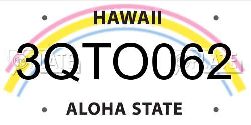 3QTO062 Hawaii License Plate