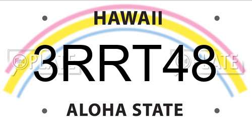 3RRT48 Hawaii License Plate