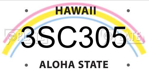 3SC305 Hawaii License Plate