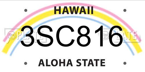 3SC816 Hawaii License Plate