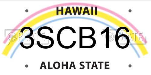 3SCB16 Hawaii License Plate