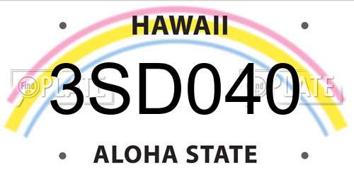 3SD040 Hawaii License Plate