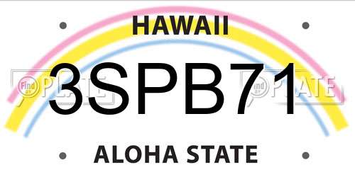 3SPB71 Hawaii License Plate