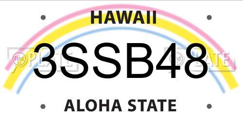 3SSB48 Hawaii License Plate