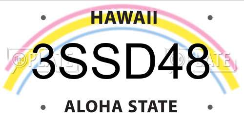 3SSD48 Hawaii License Plate
