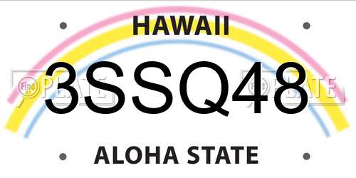 3SSQ48 Hawaii License Plate