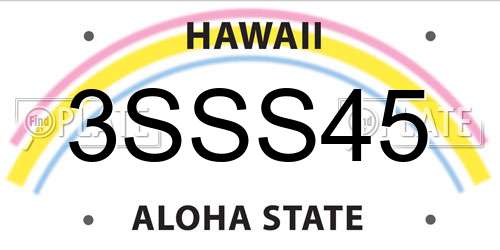 3SSS45 Hawaii License Plate