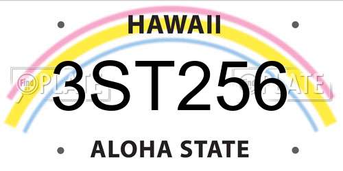 3ST256 Hawaii License Plate