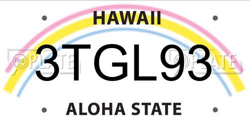 3TGL93 Hawaii License Plate