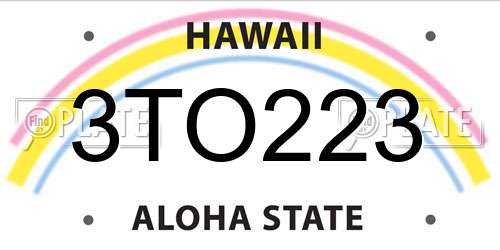 3TO223 Hawaii License Plate