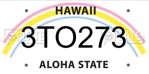 3TO273 Hawaii License Plate