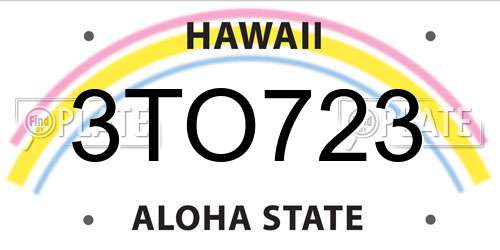 3TO723 Hawaii License Plate