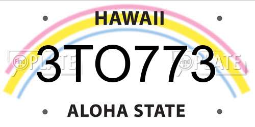 3TO773 Hawaii License Plate
