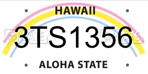 3TS1356 Hawaii License Plate
