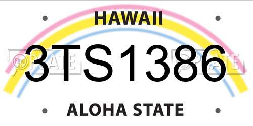 3TS1386 Hawaii License Plate