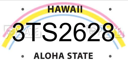 3TS2628 Hawaii License Plate