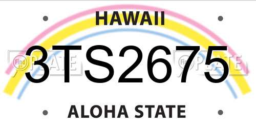 3TS2675 Hawaii License Plate
