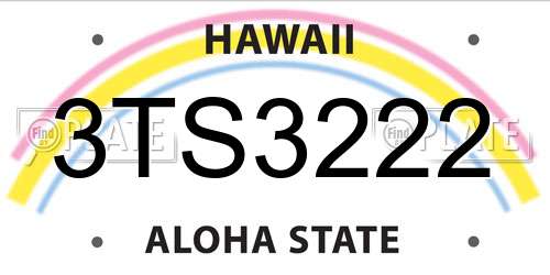 3TS3222 Hawaii License Plate