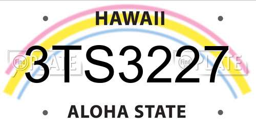 3TS3227 Hawaii License Plate