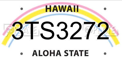 3TS3272 Hawaii License Plate