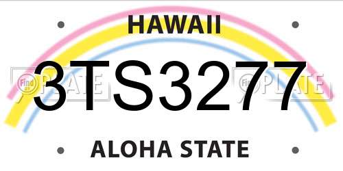 3TS3277 Hawaii License Plate