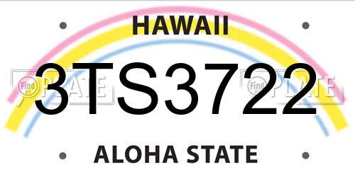 3TS3722 Hawaii License Plate