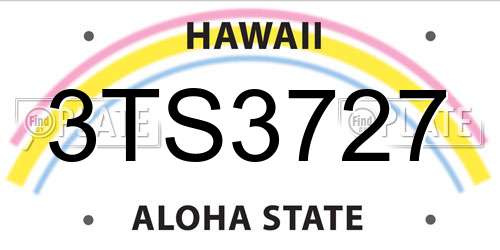 3TS3727 Hawaii License Plate