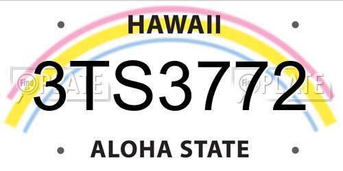 3TS3772 Hawaii License Plate