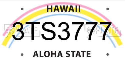 3TS3777 Hawaii License Plate