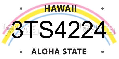 3TS4224 Hawaii License Plate