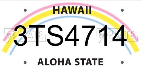 3TS4714 Hawaii License Plate