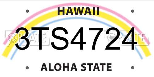 3TS4724 Hawaii License Plate