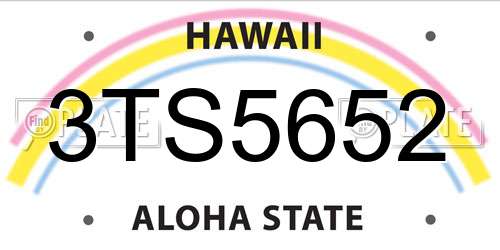 3TS5652 Hawaii License Plate