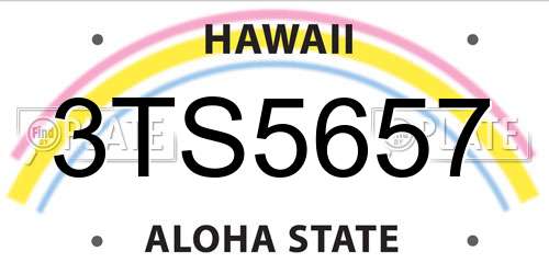 3TS5657 Hawaii License Plate
