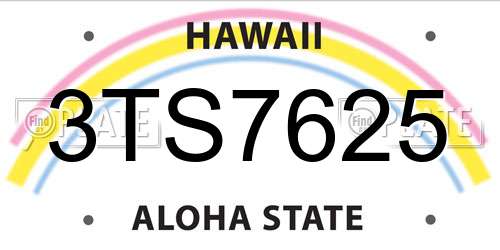 3TS7625 Hawaii License Plate